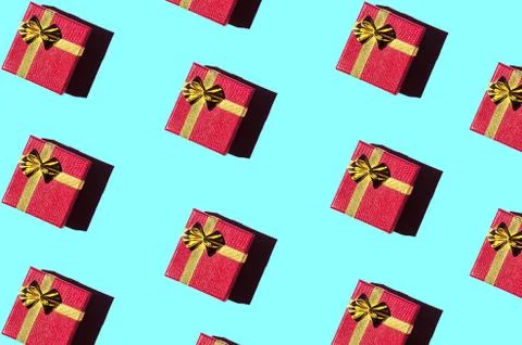 Seamless pattern of gift boxes Stockfoto's