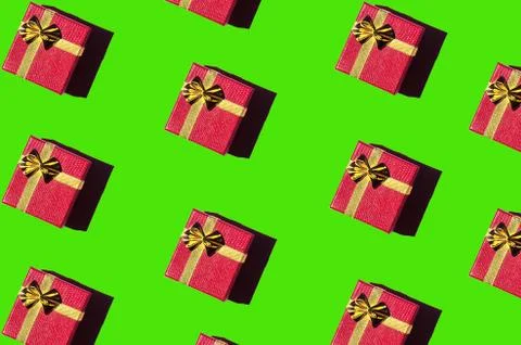 Seamless pattern of gift boxes Stockfoto's