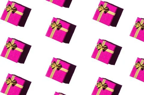 Seamless pattern of gift boxes Stock Photos