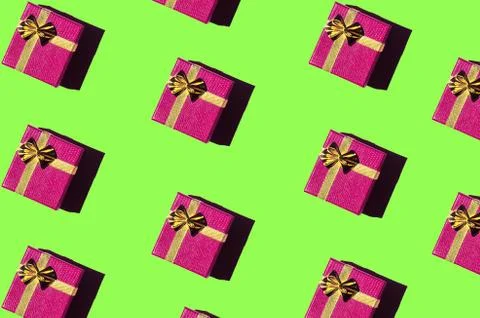 Seamless pattern of gift boxes Фото