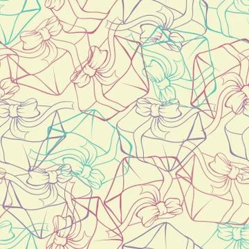 Seamless pattern with gift boxes. Vector texture Illustrazione stock