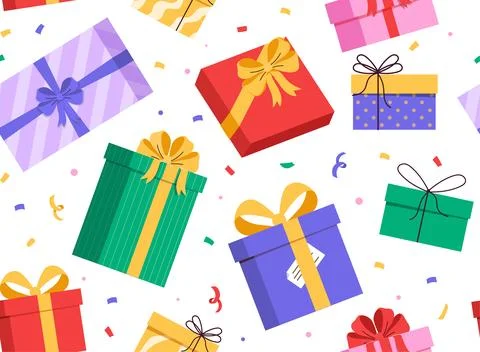 Seamless pattern with gift boxes vector イラスト素材