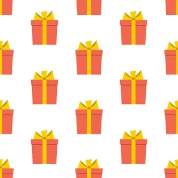 Seamless pattern with gift boxes on white background Illustrazione stock