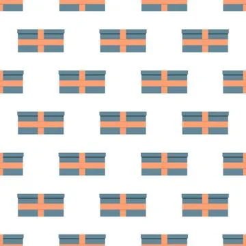 Seamless pattern with gift boxes on white background Illustrazione stock