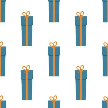 Seamless pattern with gift boxes on white background Illustrazione stock