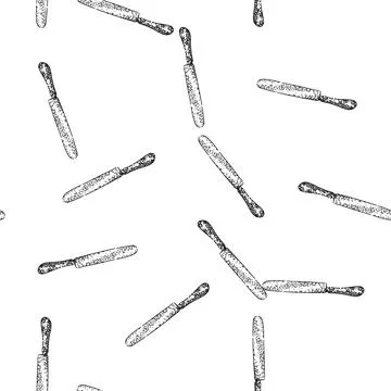 Seamless pattern gift knife engraved silver sketch hand drawn 库存插图