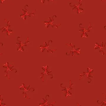 Seamless pattern gift red bow ribbon cartoon vector Illustrazione stock