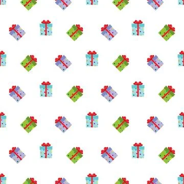 Seamless pattern with gifts Stock Illustration