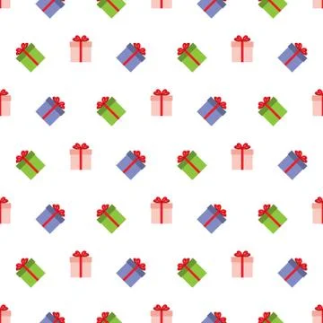 Seamless pattern with gifts Stock Illustration