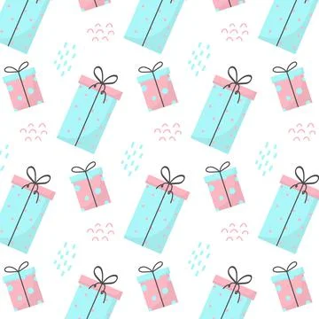 Seamless pattern with gifts. Stock Illustration