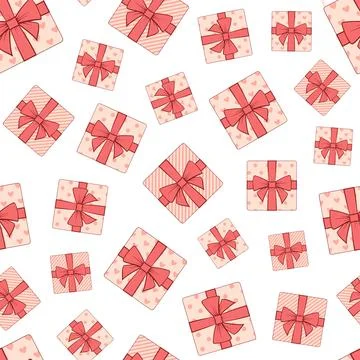 Seamless pattern with gifts Stock Illustration