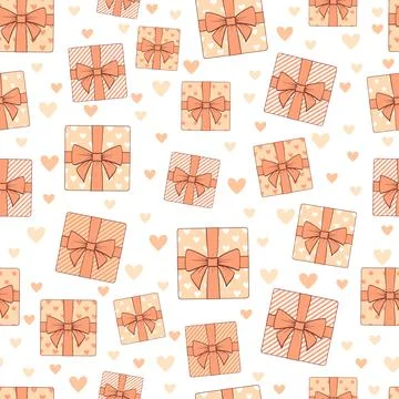 Seamless pattern with gifts Stock Illustration