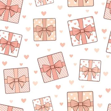 Seamless pattern with gifts Stock Illustration