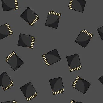 Seamless pattern gigabyte sd card cartoon vector 스톡 일러스트