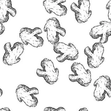 Seamless pattern ginger cut slice sketch hand drawn Stock Illustration