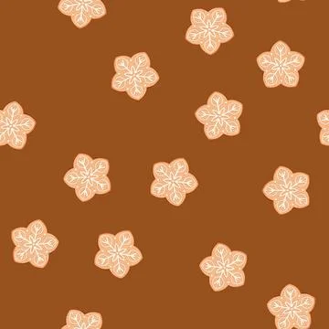 Seamless pattern ginger gingerbread cartoon vector Stock Illustration