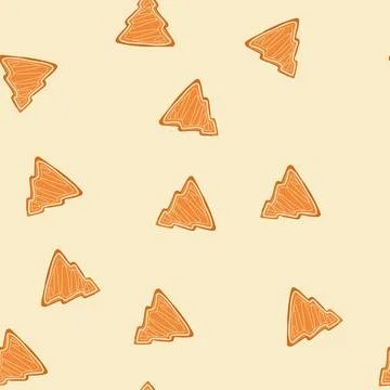 Seamless pattern ginger gingerbread cartoon vector Stock Illustration