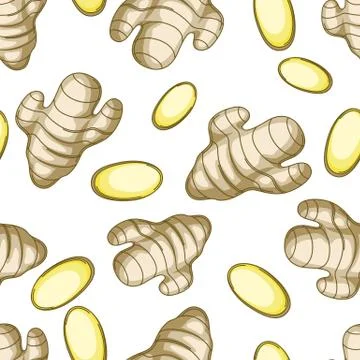 Seamless pattern with ginger. Stock Illustration