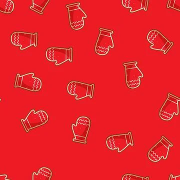 Seamless pattern gingerbread christmas themed cookies cartoon vector Stock Illustration