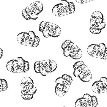 Seamless pattern gingerbread gingerbread sketch hand drawn Illustrazione stock