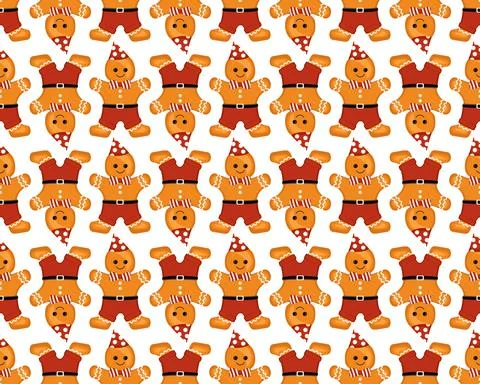 Seamless pattern from gingerbread man cookies Stock Illustration