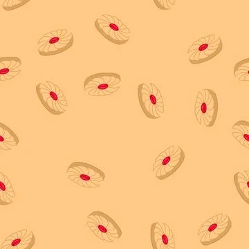 Seamless pattern gingersnap biscuit cookie cartoon vector Illustrazione stock
