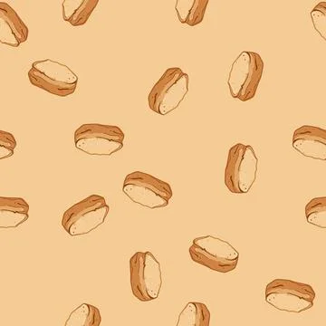 Seamless pattern gingersnap biscuit cookie cartoon vector Illustrazione stock
