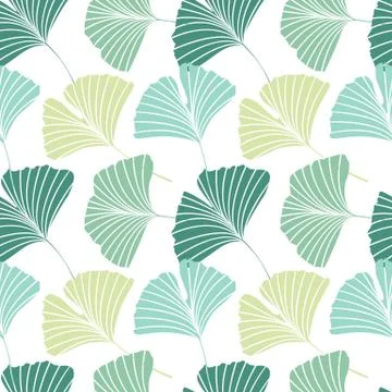 Seamless pattern with Ginkgo biloba leaves Illustrazione stock