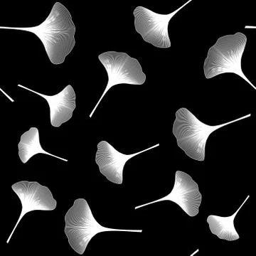 Seamless  pattern with ginkgo foliage Stock Illustration