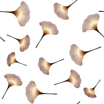 Seamless  pattern with ginkgo foliage Stock Illustration