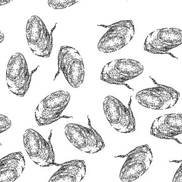 Seamless pattern ginseng root cut sketch hand drawn Stock Illustration