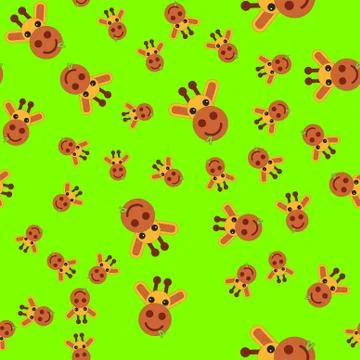 Seamless pattern of giraffe head. Illustrazione stock