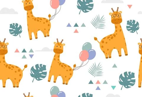 Seamless pattern with giraffe Stock Illustration