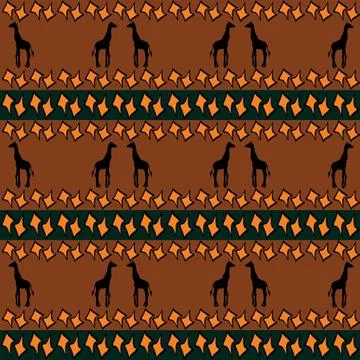 Seamless pattern with giraffes Stock Illustration