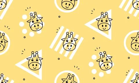Seamless pattern with giraffes Stock Illustration
