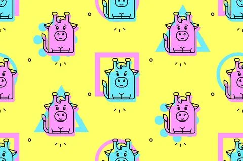 Seamless pattern with Giraffes Stock Illustration