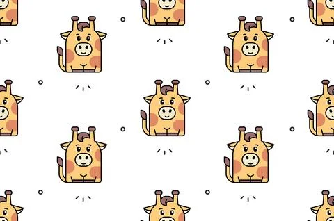 Seamless pattern with Giraffes Stock Illustration