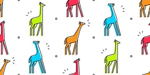 Seamless pattern with Giraffes Stock Illustration