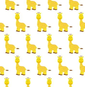Seamless pattern in giraffes. Vector illustration in a flat style. Illustrazione stock