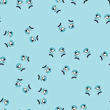 Seamless pattern glare eye emotions cartoon vector Ilustración de archivo