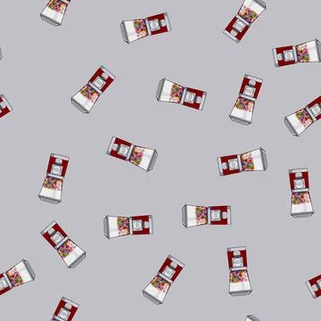 Seamless pattern glass bubblegum machine cartoon vector Stock Illustration