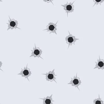Seamless pattern glass bullet hole cartoon vector Stock Illustration