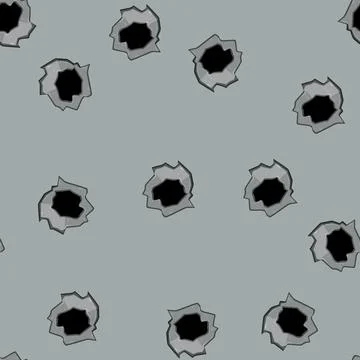 Seamless pattern glass bullet hole cartoon vector Stock Illustration