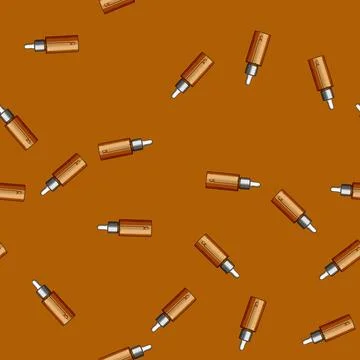 Seamless pattern Glass dropper bottle holding liquid cosmetic skin serum Stock Illustration
