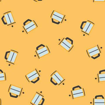 Seamless pattern glass french press coffee cartoon vector Stock Illustration