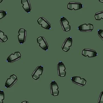 Seamless pattern glass goggles welding cartoon vector Stock Illustration