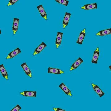 Seamless pattern glass juice bottle cartoon vector 스톡 일러스트