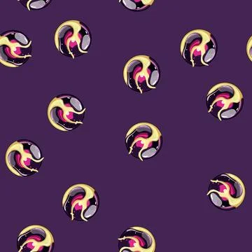 Seamless pattern glass magic ball sphere cartoon vector Stock Illustration