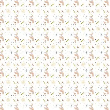 Seamless pattern glass of martini, confetti, olives. Hand drawing. Vector rep Stock Illustration