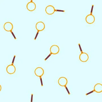 Seamless pattern glass reading magnifier cartoon vector Illustrazione stock